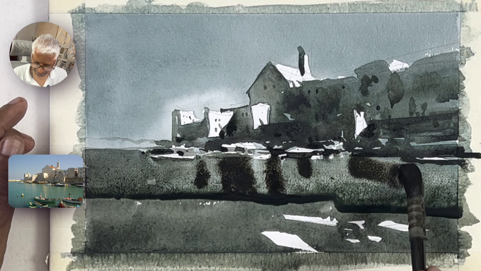 Monochrome Watercolor Sketch
